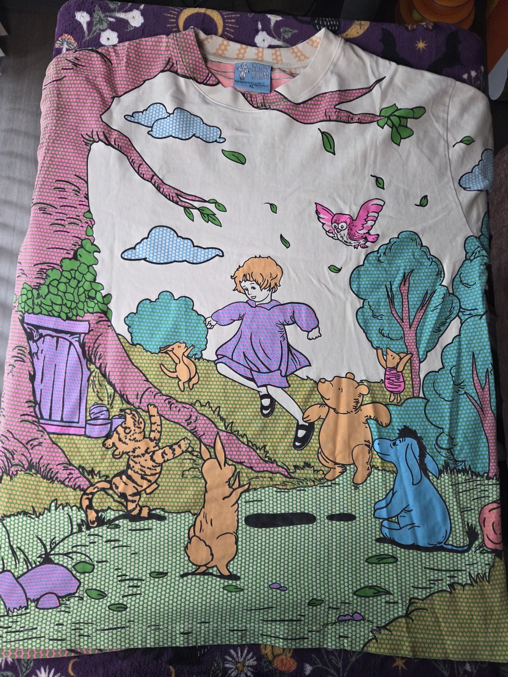The Shirt Farm Disney Winnie The Pooh AOP EUC Shirt size XL